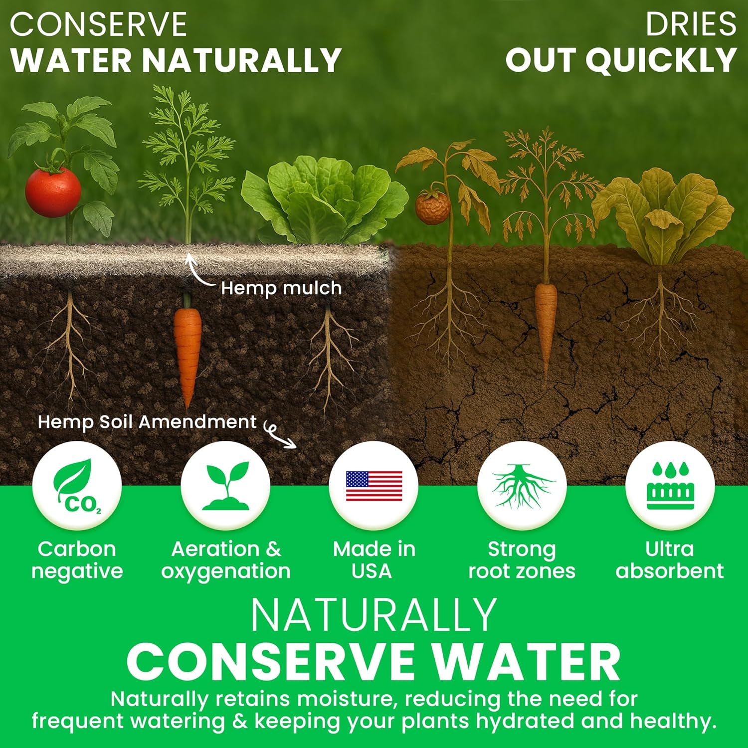 Bean Products Hemp Soil Amendment – Natural Fine Hemp HURD Power for Gardening, Moisture Retention and Aeration - Improved Soil Structure for Plants, Seed Starting, pH Neutral - Grown in USA, 5 lbs