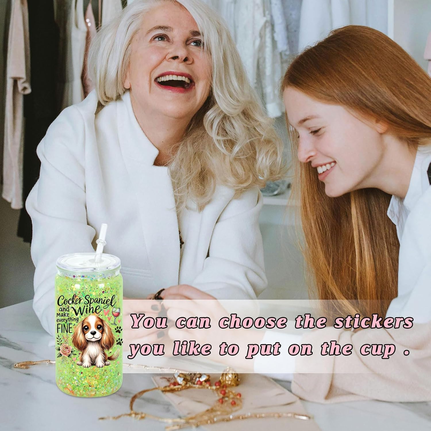 16 oz Plastic Snow Globe Tumbler, 4 Pack Double Wall Snowglobe Tumbler with Pre Drilled Hole, Plastic Mason Jar Cups Can for Snow Globe Glitter DIY ( Clear ) - Image 5