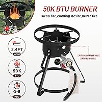 Vista 3 de Freidora de Propano al Aire Libre de 10.5 Cuartos de Galón de Red Mountain Valley con Cesta Filtro de Aluminio y Termómetro para Freír Pescado