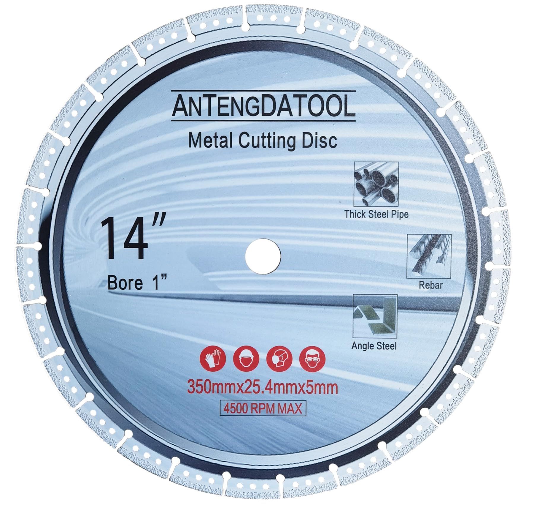 ANTENGDATOOL 14 Inch Steel Cutting Diamond Metal Blade for Cast Iron Rebar Carbide Stainless