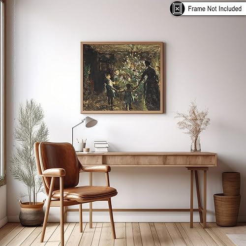 Miniatura 6 de Poster Master Impresión de pintura vintage de árbol de Navidad, póster retro de vacaciones, arte de invierno, diseño abstracto de pared, arte de