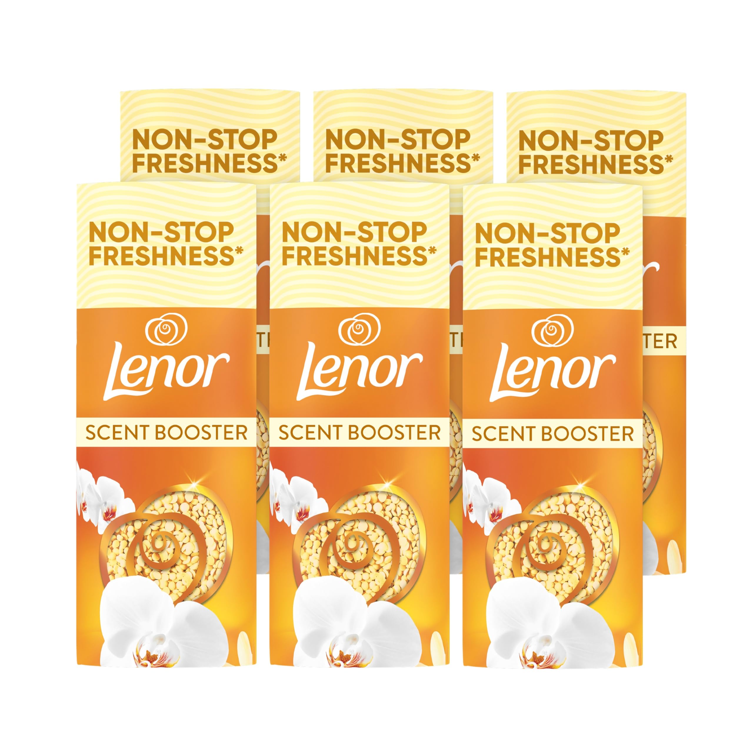 Lenor Laundry Perfume Scent Booster, 6 Packs x155 g, Gold Orchid, Non-Stop Freshness Up to 12 Weeks in Storage