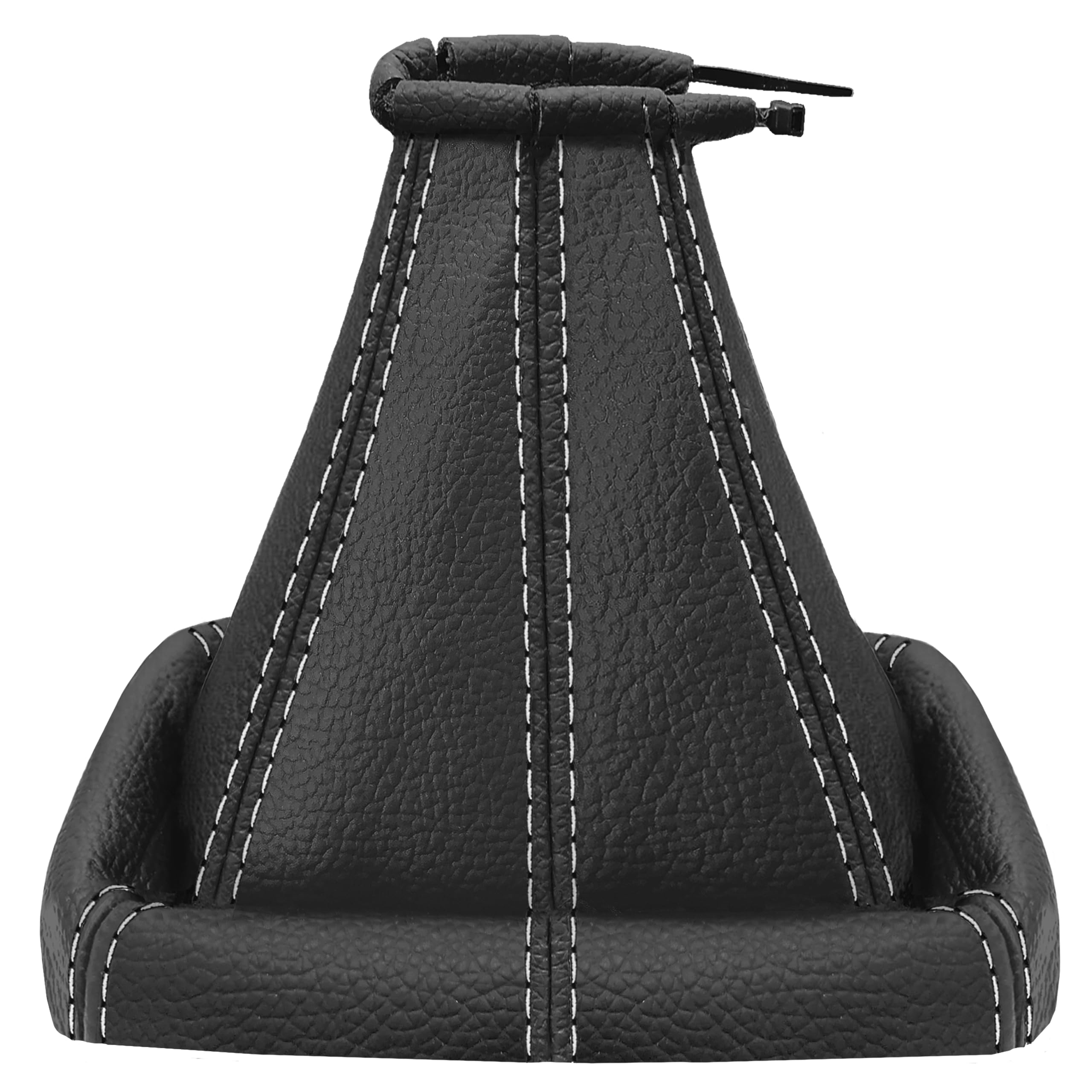 Levier De Vitesses En Cuir Véritable Noir Couture Blanche - Compatible Ford Mondeo MK3 2000-2003 | Fabrication Artisanale UE