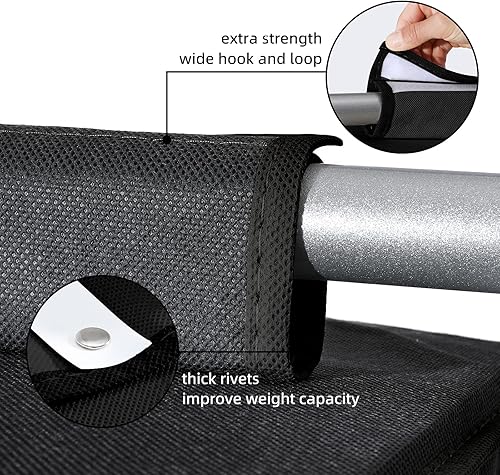 Miniatura 5 de Paquete de 2 organizadores colgantes para armario, estantes colgantes de 4 niveles para armario con inserciones de bambú resistentes, color negro