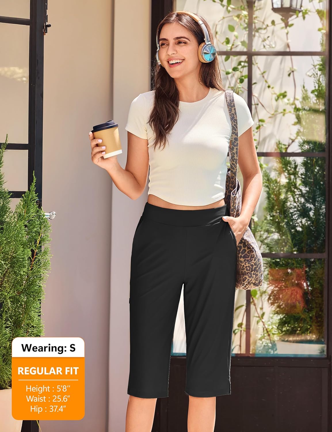 15"/ 18" Capri Pants for Women Summer Golf Capris Pant Pull On Stretch with Pockets Work Casual Dressy Slacks - Image 6