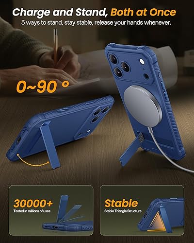 Miniatura 3 de Funda magnética para iPhone Pro, soporte integrado y compatible con MagSafe y botón de control de cámara, probada contra caídas de grado militar
