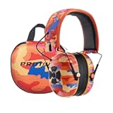 PROTEAR Bluetooth 5.4 Headphones Upgraded Silicone Ear Cushions Noise Reduction Hearing Protection Rechargeable Earmuffs for Lawn Mowing, Construction Workers, Snowblowing, Outdoor Work, Orange Camo