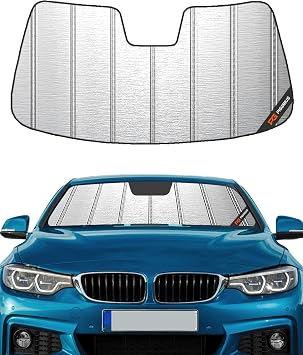 Pigenius Windshield Sun Shade for BMW 4 Series Coupe & M4 F32/F82 2014-2020, Fits 428i 430i 435i 440i M4, Metallic Silver Finish
