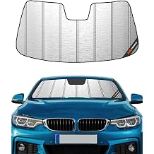 Pigenius Windshield Sun Shade for BMW 4 Series Coupe & M4 F32/F82 2014-2020, Fits 428i 430i 435i 440i M4, Metallic Silver Finish