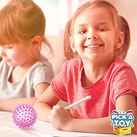 Squishy Stress Relief Sensory Toys Fidget Spiky Ball 5 - Pcs Set - Eco-Friendly Squeezy Antistress Toy Balls for Men, Women, Adults, Teens & Children -Ideal for People with OCD, ADHD, ADD & Autism