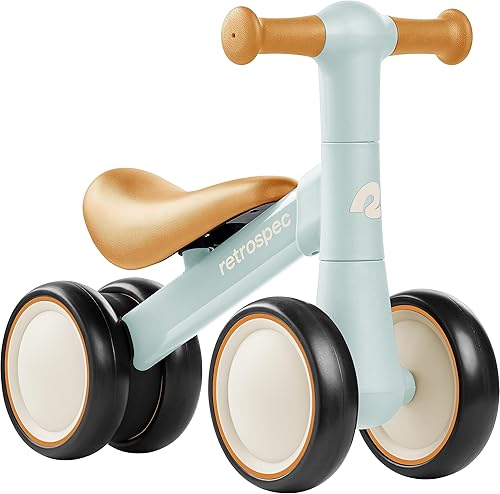 Miniatura 1 de Retrospec Cricket Baby Walker Balance Bike with 4 Wheels for Ages 12-24 Months - Toddler Bicycle Toy for 1 Year Olds - Ride On Toys for Boys & Girls