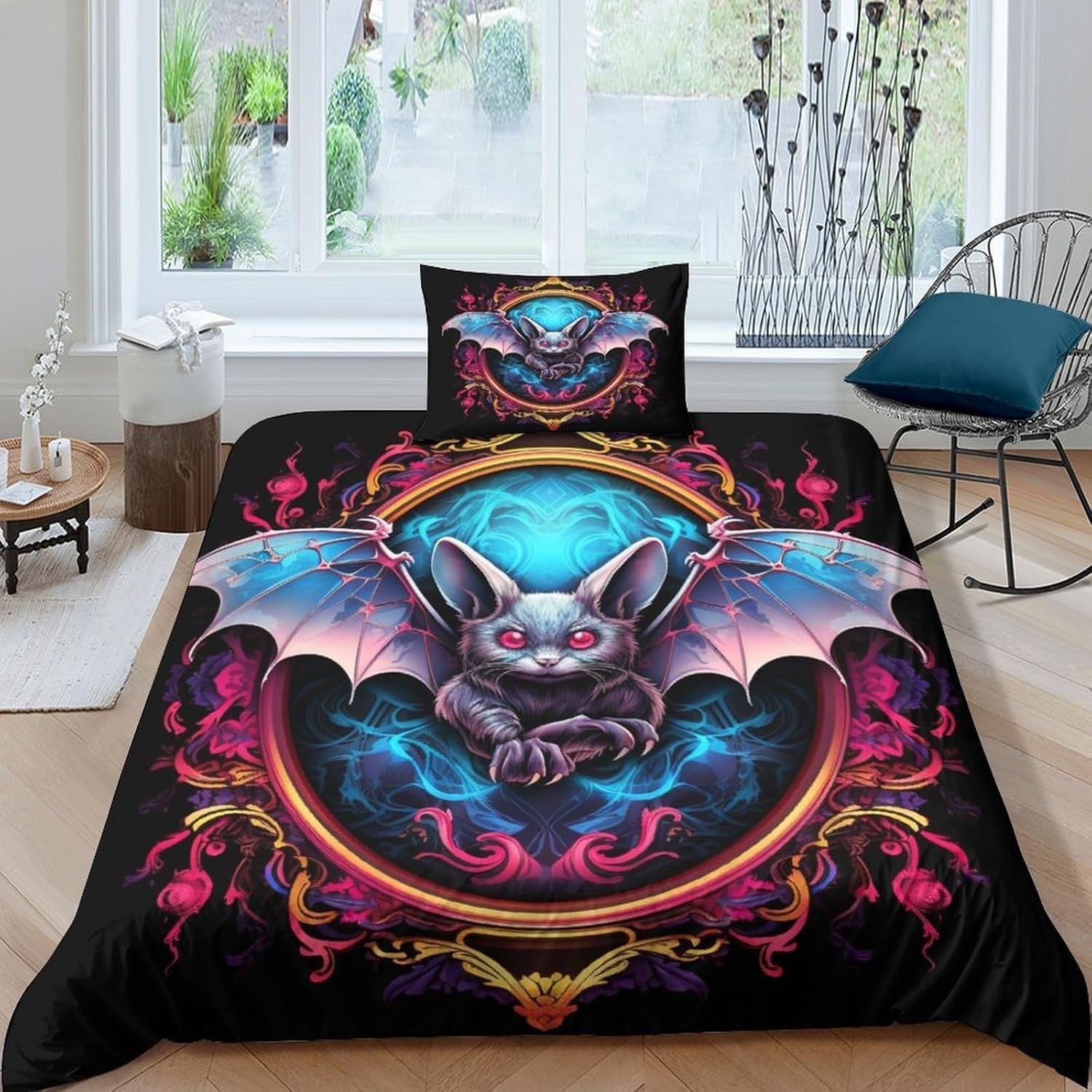 Housse de couette 160x200 avec fermeture éclair en microfibre