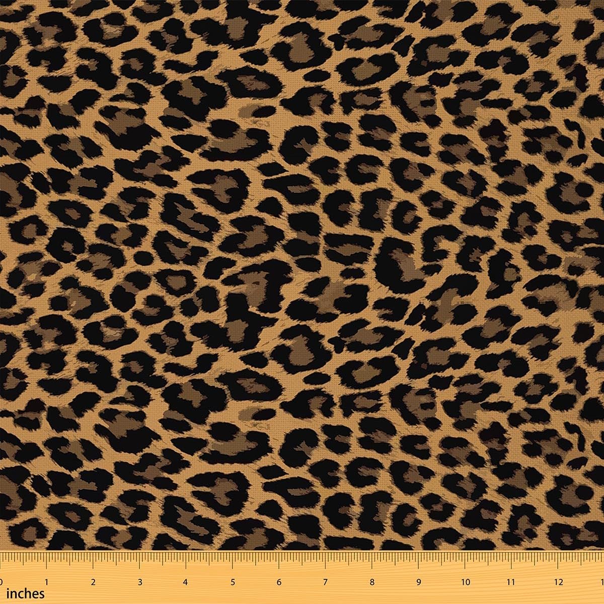 Loussiesd Leopard Print Fabric by The Yard Safari Animal Print Upholstery Fabric for Chairs Cheetah Theme Decorative Waterproof Outdoor Fabric Brown Black 10 Yards (L920*W150cm) — image 1