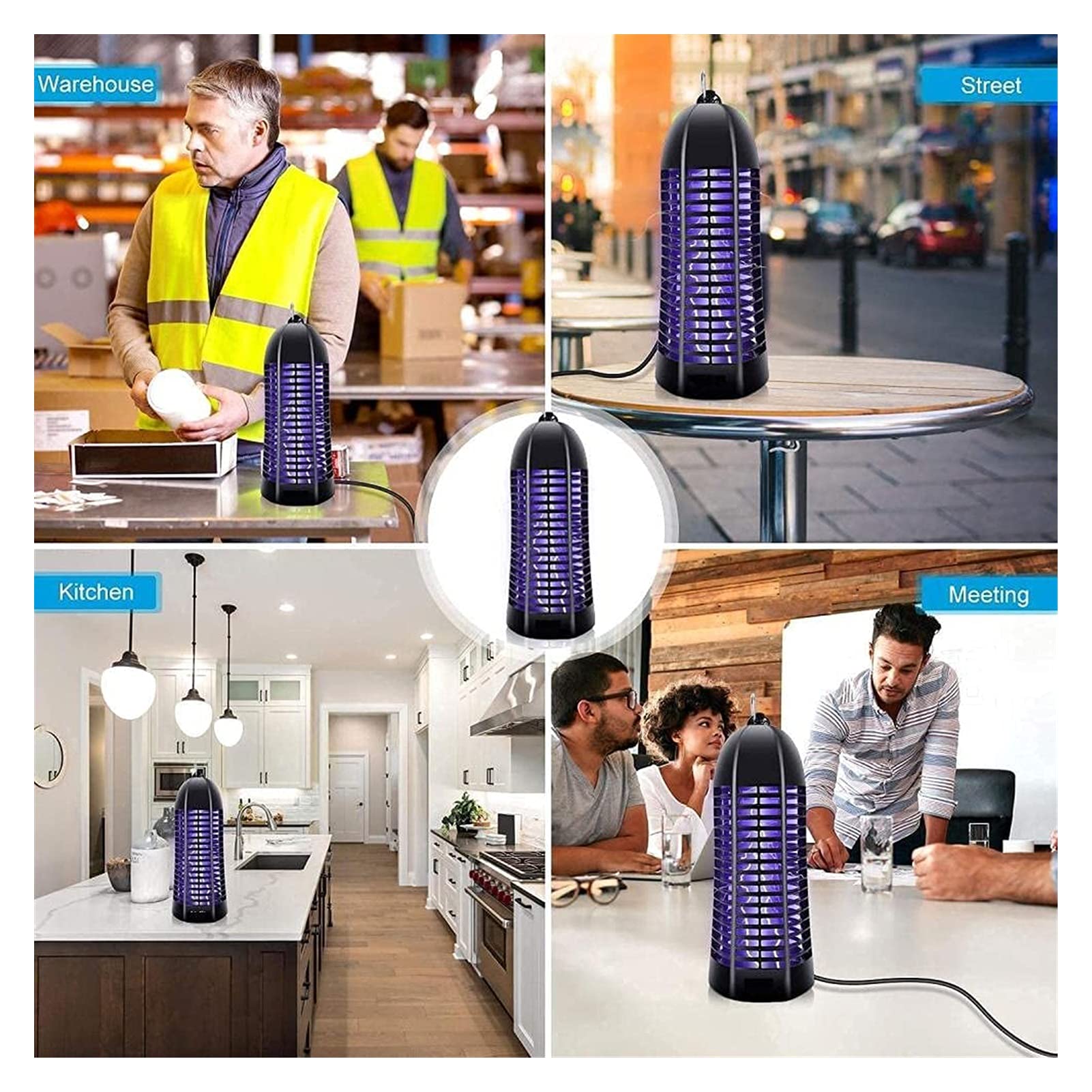 Asesino de Mosquitos eléctrico portátil para el hogar, Potente lámpara para Matar Insectos, Trampa de luz para Insectos voladores para Repelente de Insectos para Interiores y Exteriores