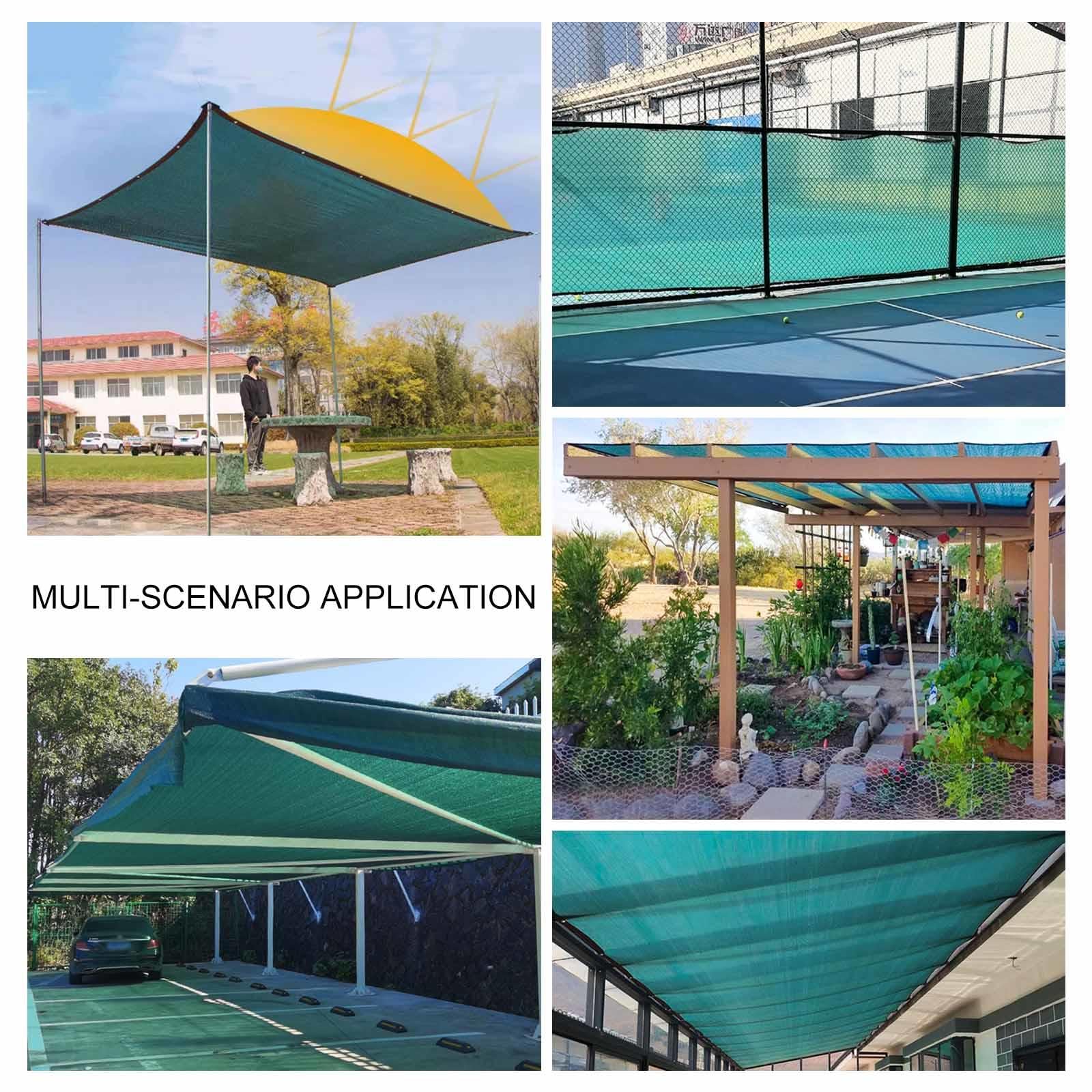 Malla de sombra verde transpirable para plantas, 9 x 10 m, tela con ojales, protección solar para invernaderos y jardines, uso duradero en exteriores