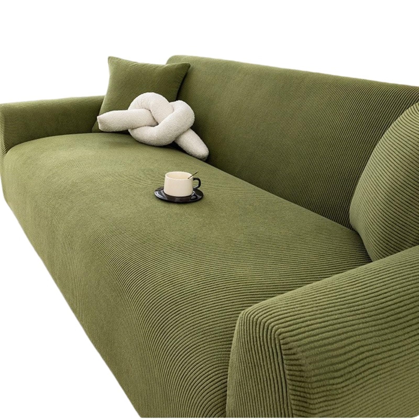 Générique Housse de Canapé Extensible Imperméable en Velours Côtelé, Protection Antidérapante et Lavable pour Salon avec Chiens et Chats, Adaptée aux Canapés 1 2 3 4 Places