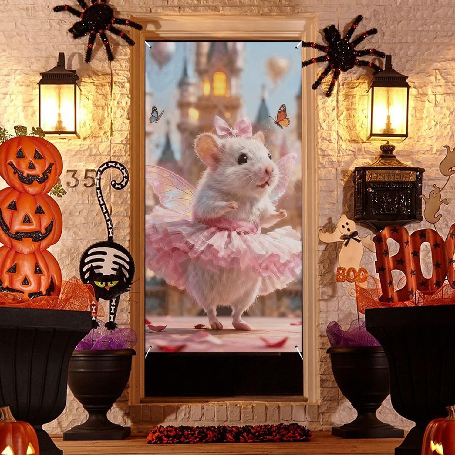 Pink Hamster Decoration Door Banner Welcome Door Cover image 4