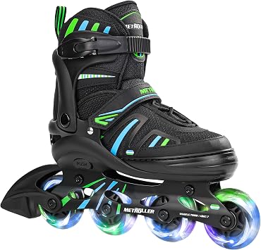 METROLLER Adjustable Inline Skates for Girls Boys 5-12 | Light up Wheels Kids Youth Fun Beginner Youth Ages Adults Outdoor
