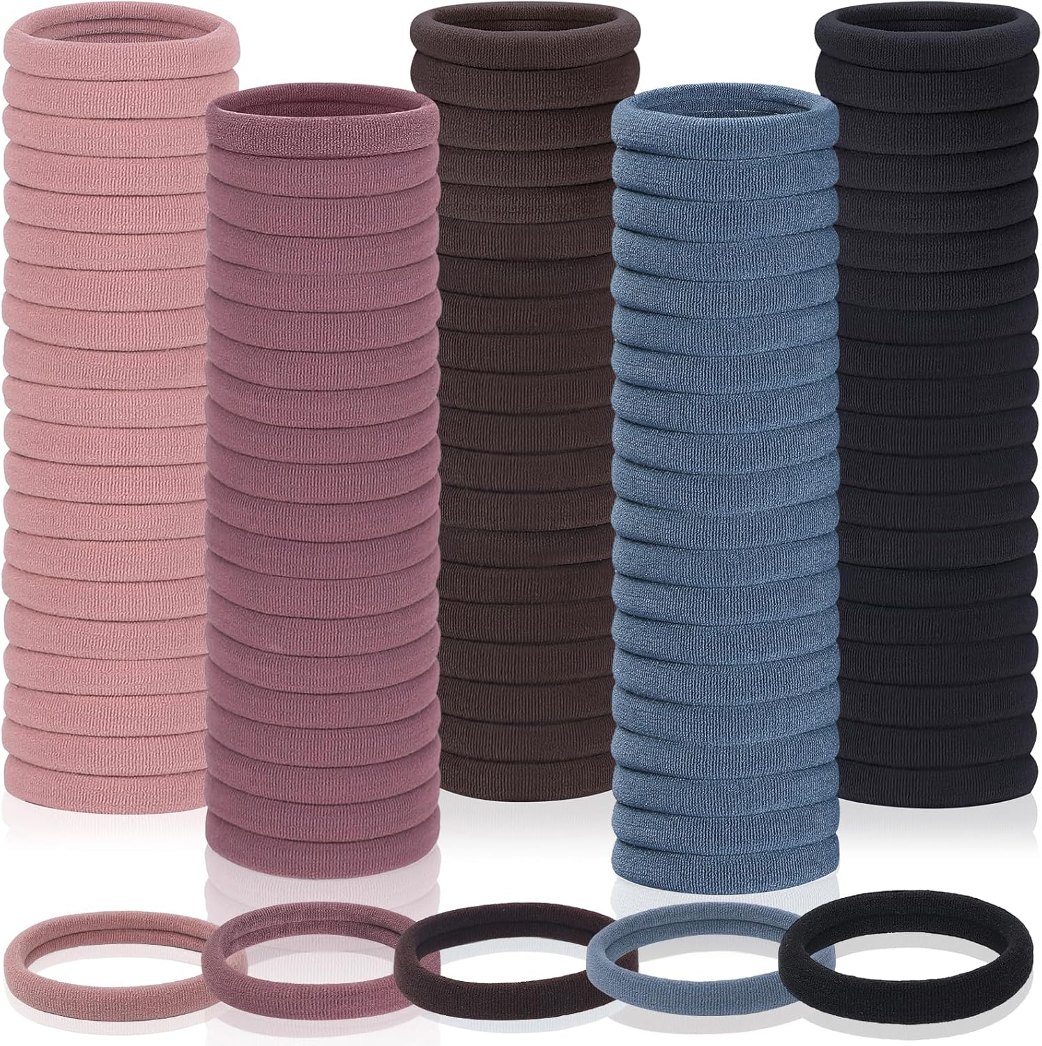 150 Pcs Seamless Elastic Hair Ties No Damage, Ponytail Holders Elastics for Thick & Thin Hair