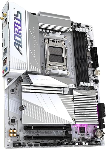 Gigabyte B650E AORUS ELITE X AX ICE Motherboard - Supports AMD Ryzen 8000 CPUs, 12+2+2 phases VRM, up to 8000MHz DDR5 (OC), 1xPCIe 5.0 M2 + 2xPCIe 4.0 M.2, Wi-Fi 6E, 2.5GbE LAN, USB 3.2 Gen 2 - 3