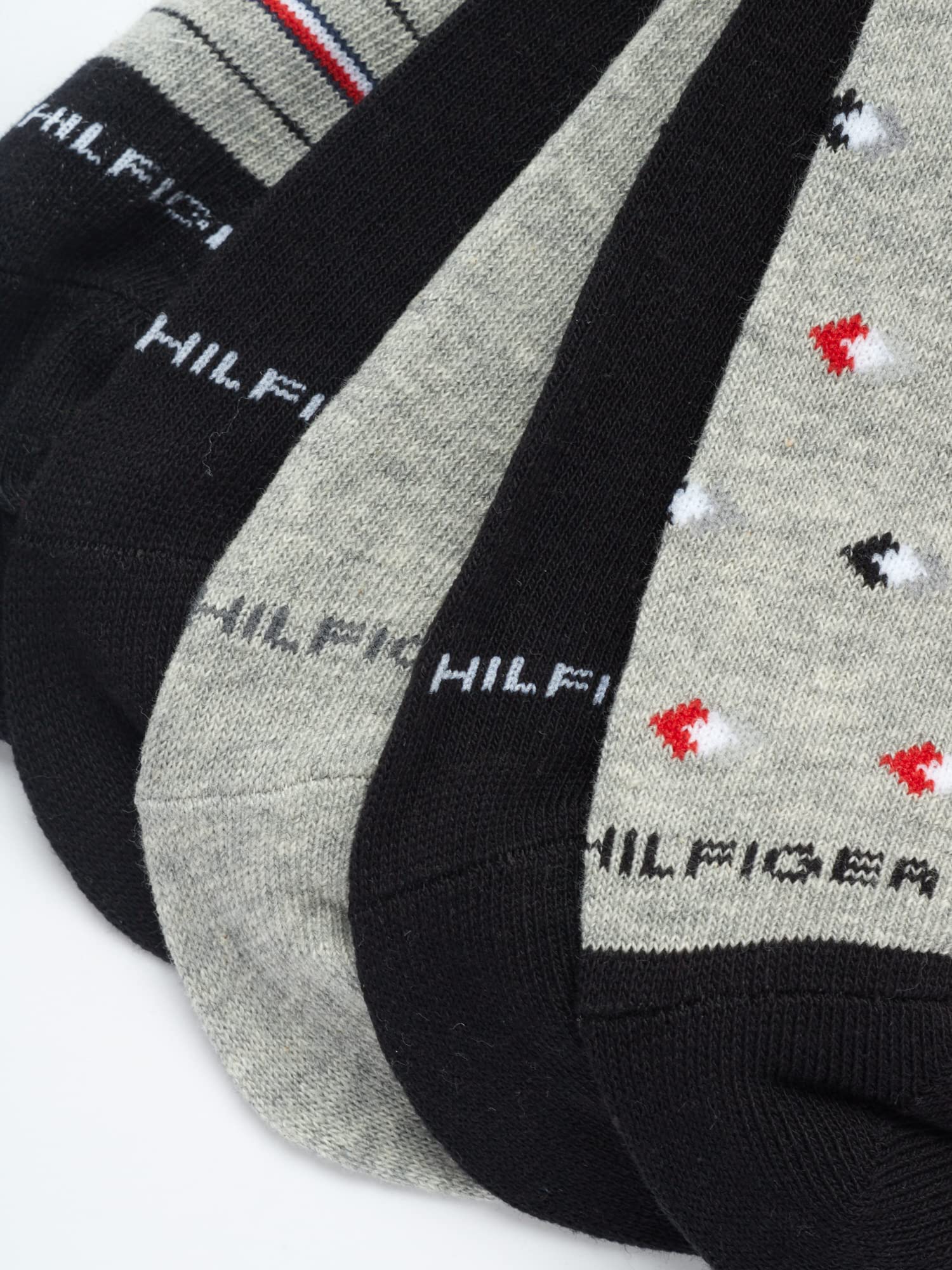 Tommy Hilfiger Calcetines casuales de mezcla de algodón suave para hombre, paquete de 10