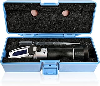 Brix Refractometer with ATC, Dual Scale - Specific Gravity & Brix, Hydrometer in Wine Making and Beer Brewing, Homebrew Kit