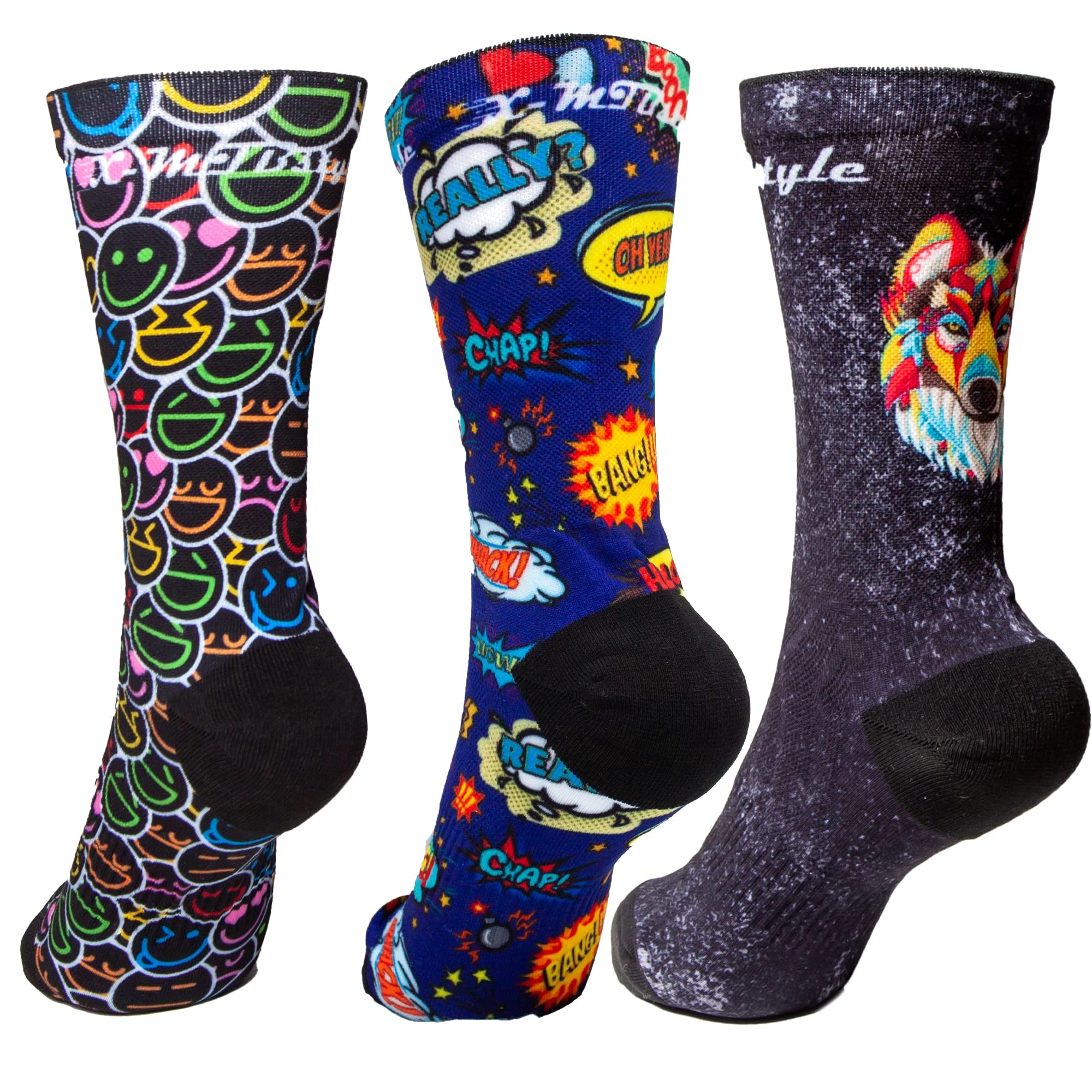 3 sztuki skarpet sportowych, męskich, damskich, do crossfitu, jazdy na rowerze, MTB, biegania, siłowni