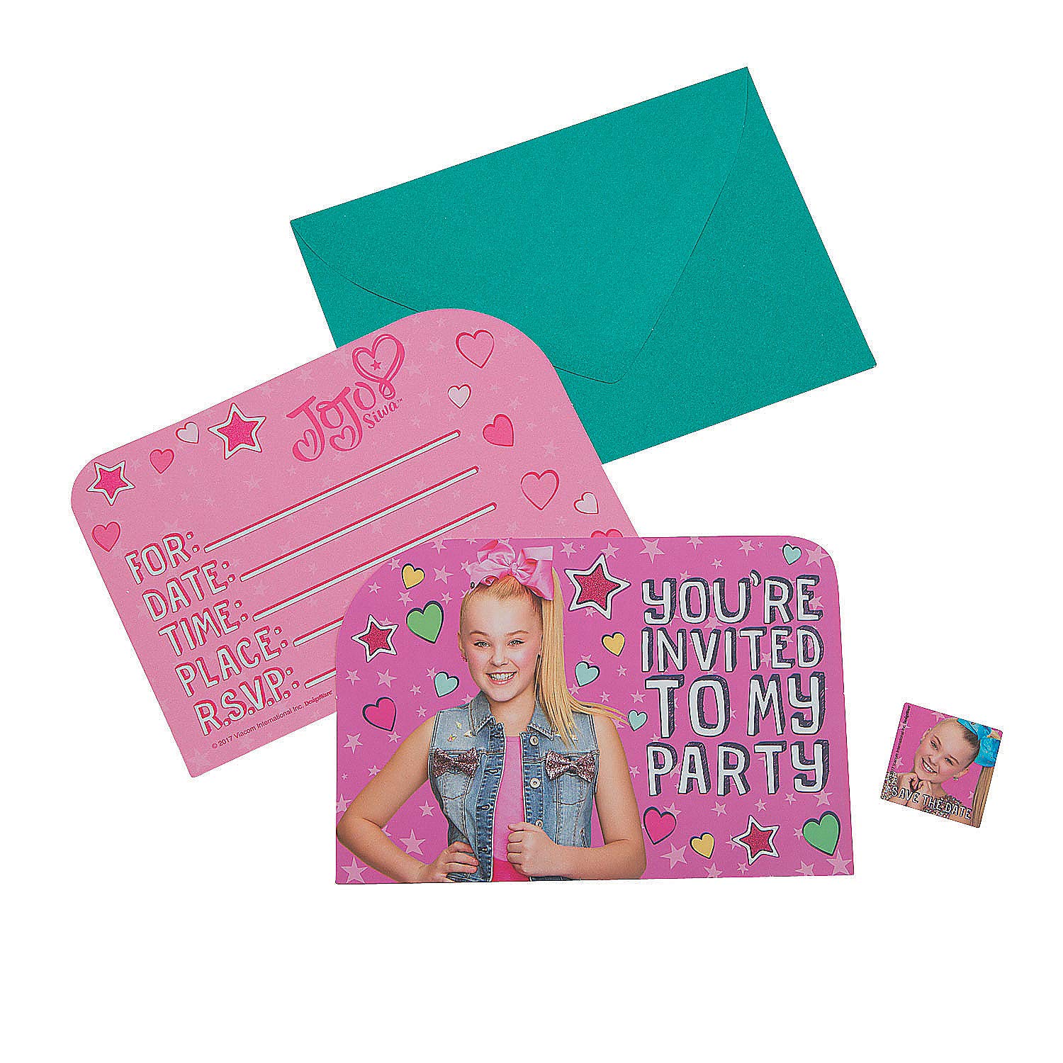 Fun Express Jojo Siwa Birthday Invitations (8 pc) Birthday Party Supplies