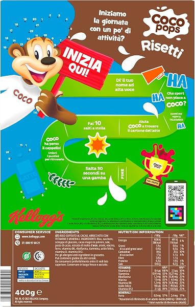 Kellogg's Coco Pops | Risetti al Cioccolato | Delizioso Riso Soffiato con Cacao | Confezione Singola da 400g (1 x 400g) - 2