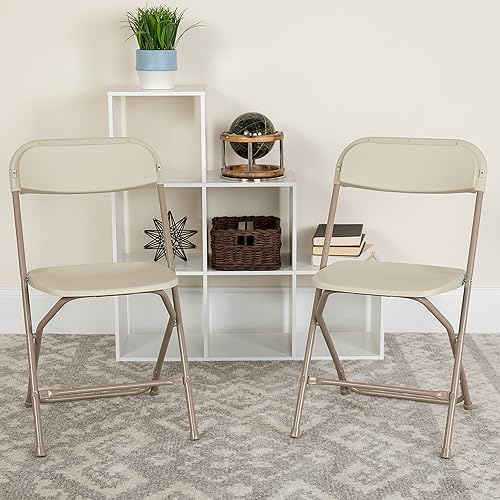 Miniatura 52 de Flash Furniture Hercules - Juego de 10 sillas plegables de plástico resistentes para interiores y exteriores, sillas apilables comerciales plegables