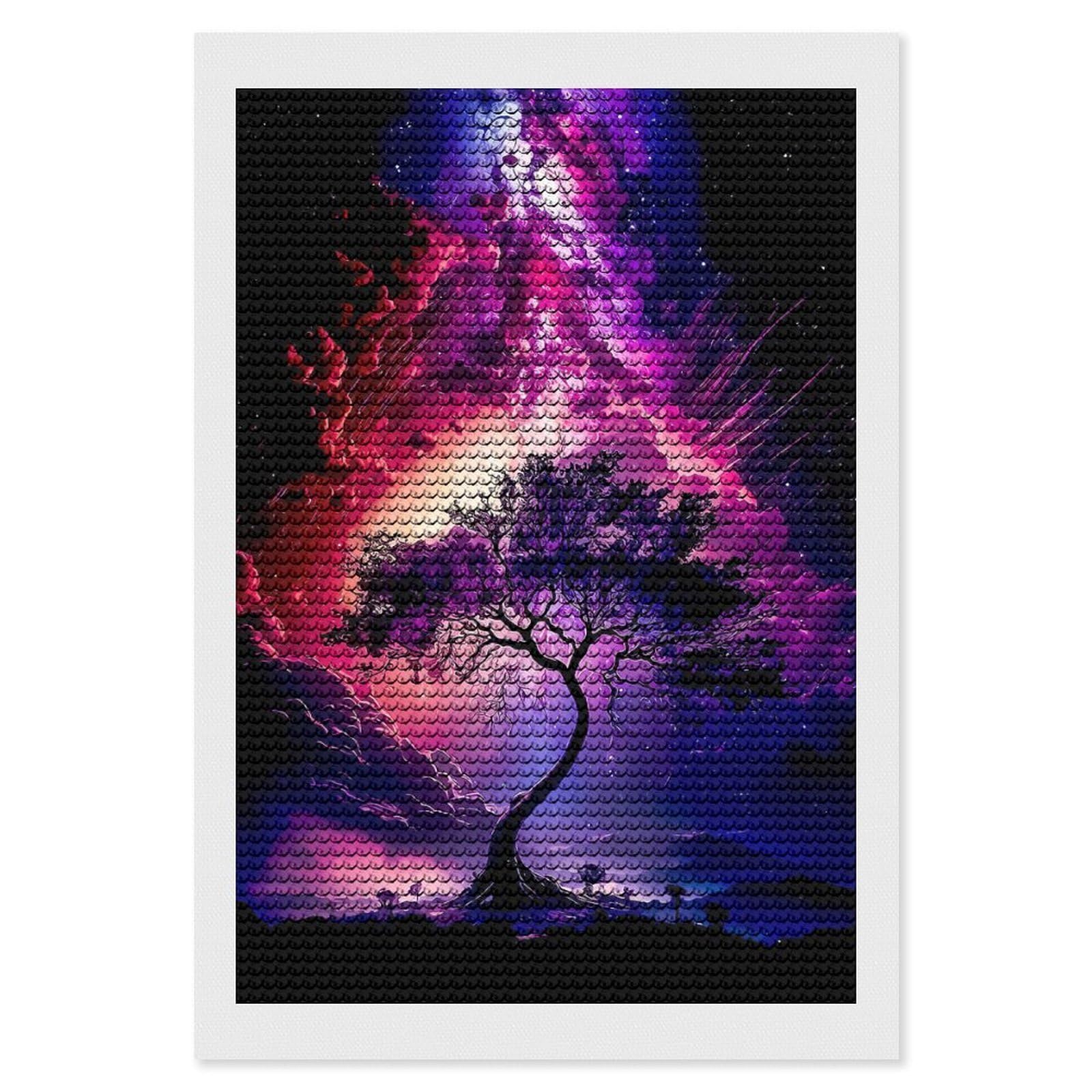 Junmoney Fantasy Landscape Diamond Painting Kit 8"x12", Easy Handmade Project, Cosy Home Accent, for Craft Lovers, Holiday Gift Idea
