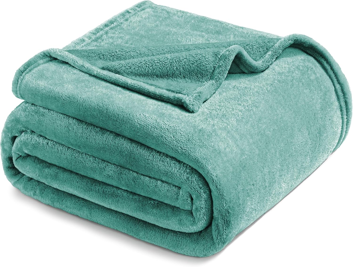Exclusivo Mezcla Fleece Blanket King Size for Bed, Super Soft and Warm, All Season Use, Cozy, Plush, Lightweight, 90x104 Inches, Celadon