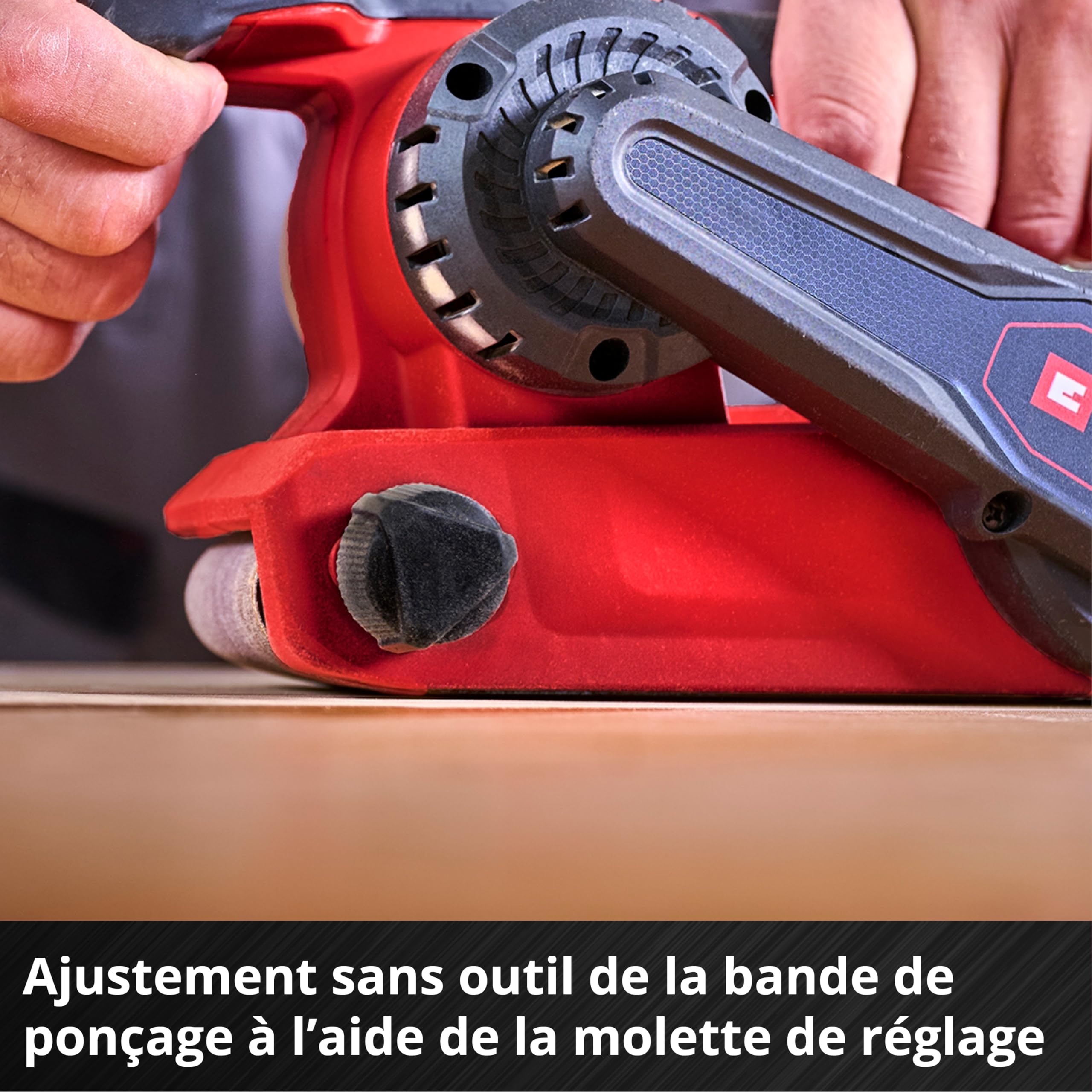 Einhell Professional Ponceuse à bande sans fil Einhell TP-BS 18/457 Li Solo Power X-Change (18V, vitesse 250m/min, surface de ponçage 75x126mm, moteur sans charbon) Livré sans batterie ni chargeur