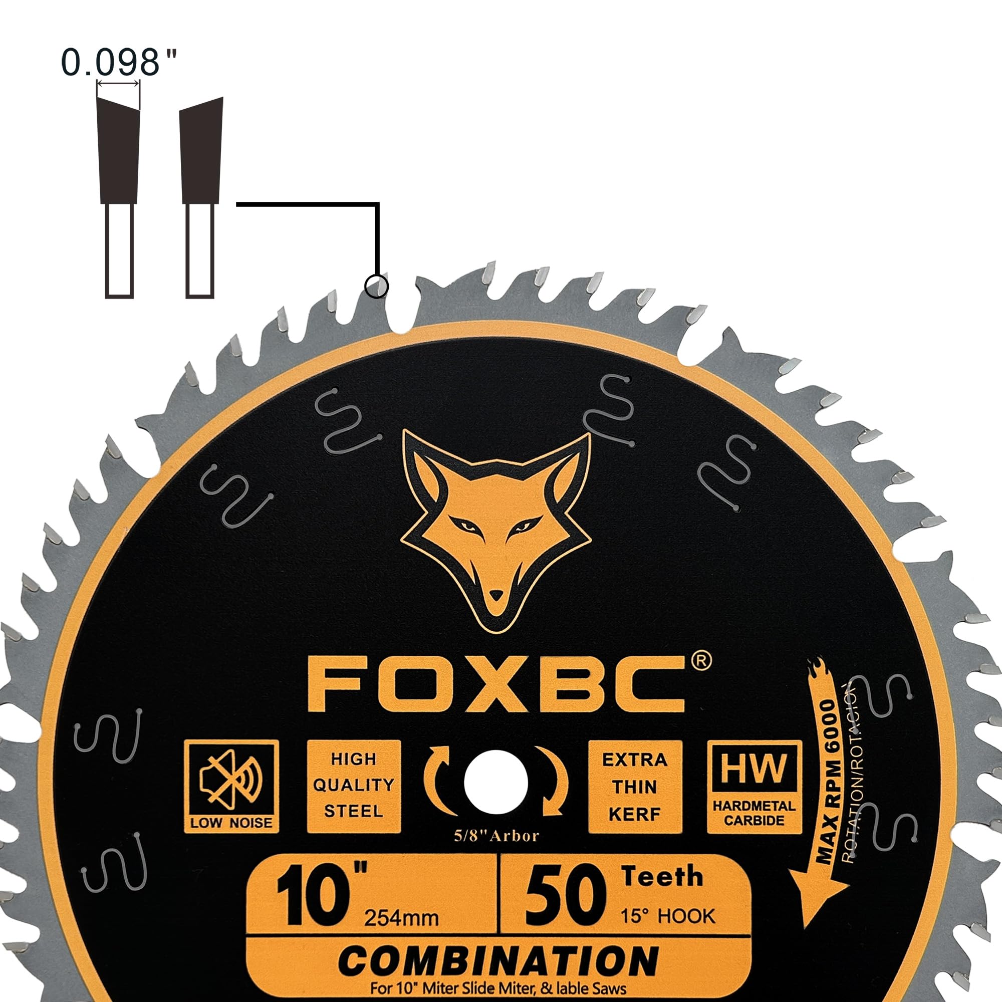 FOXBC 10" Combination Saw Blade - 50 Tooth -4