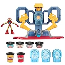 Play-Doh Hasbro Marvel Laboratorio di Creazione dell’Armatura di Iron Man, Set di Plastilina Creativa con 6 Vasetti di Pasta Modellabile, Action Figure e Stampi, dai 4 Anni in su
