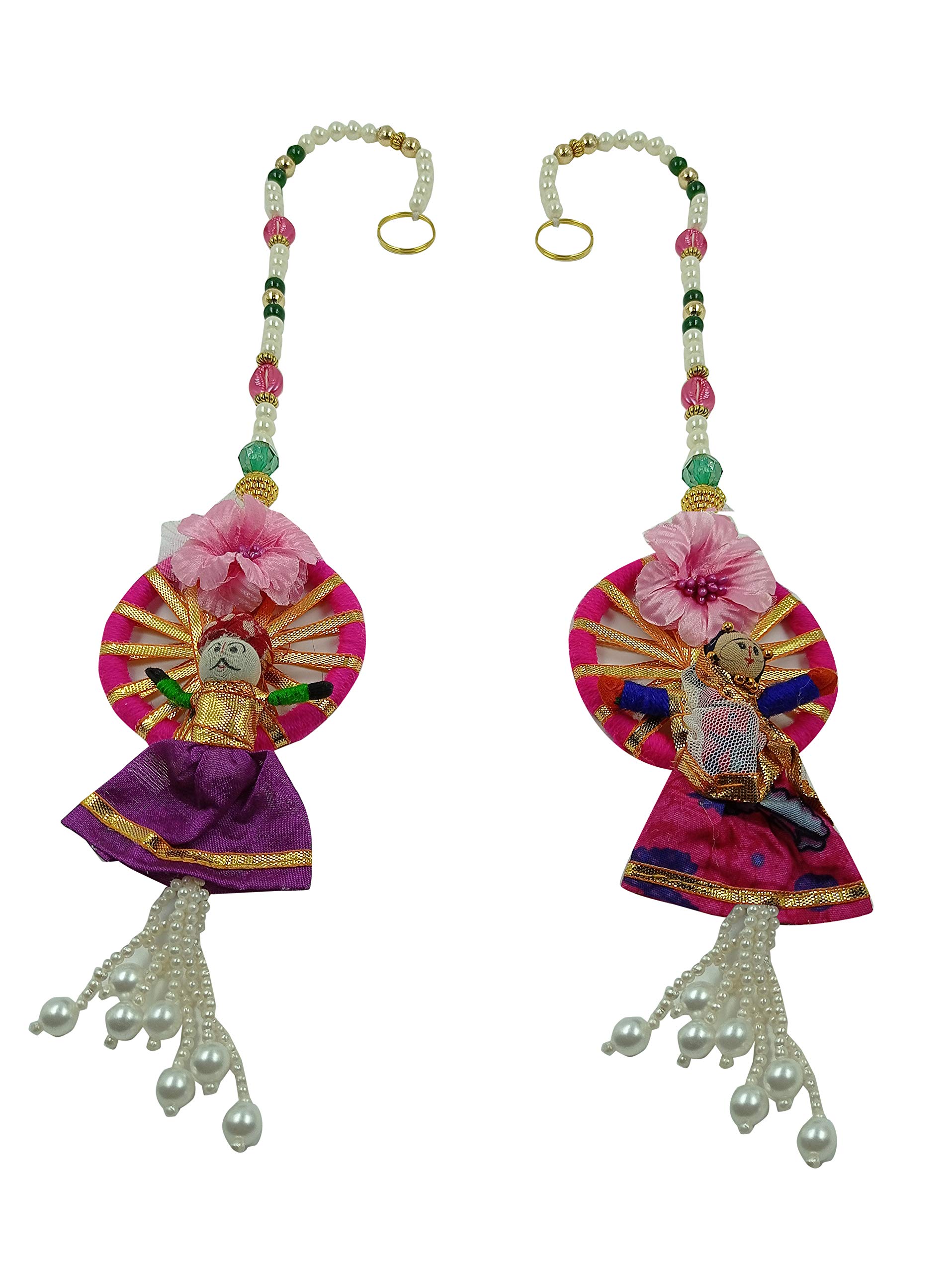 Vakra Handmade Fabric Puppet Pearl Door Hanging (50.8 cm x 7.6 cm x 2.5 cm, Set of 2) Vakra-37
