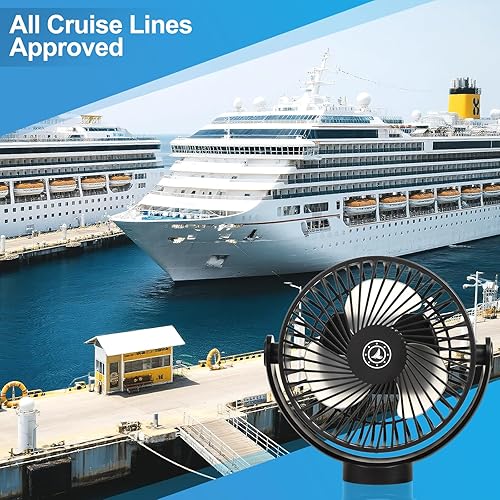 Miniatura 4 de Ventilador de crucero magnético con batería de 12000 mAh, circulador de aire de cabina portátil, ventilador de escritorio LED de 3 velocidades