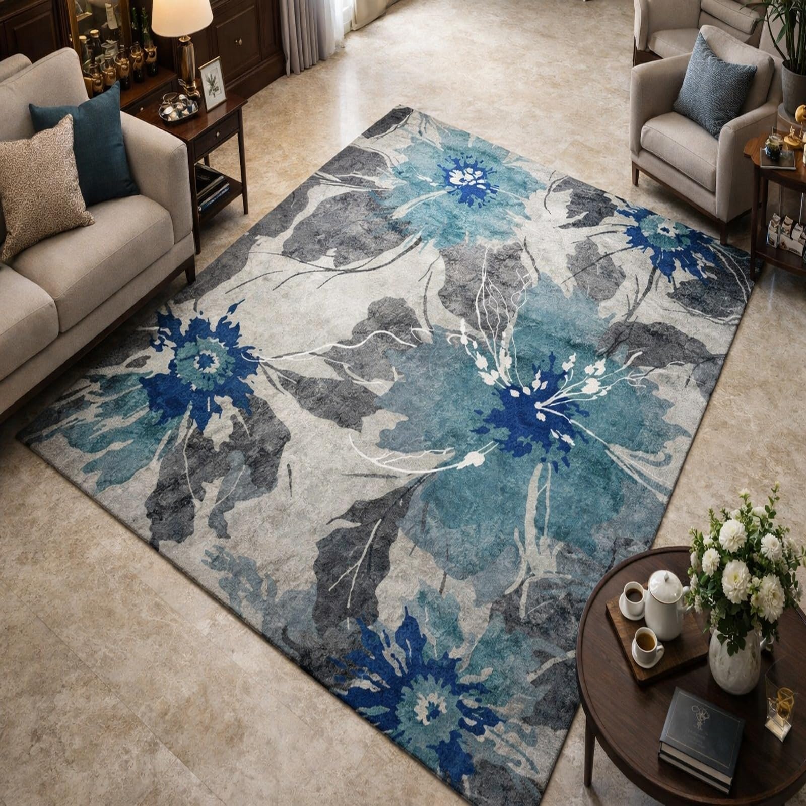 Alfombra antideslizante de pelo corto Rururug 170 x 240 cm de fácil cuidado