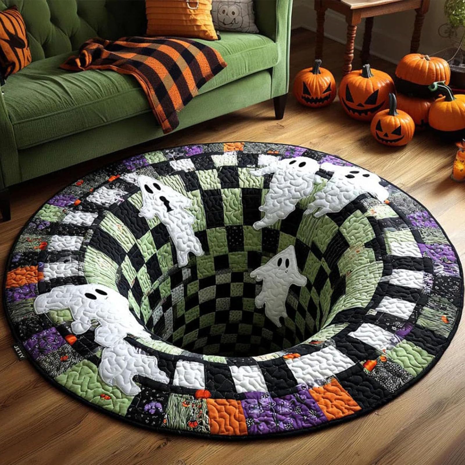 Halloween 3D Rugs Optical Illusion, Optical Illusion Rug，Style - C：39.37 in