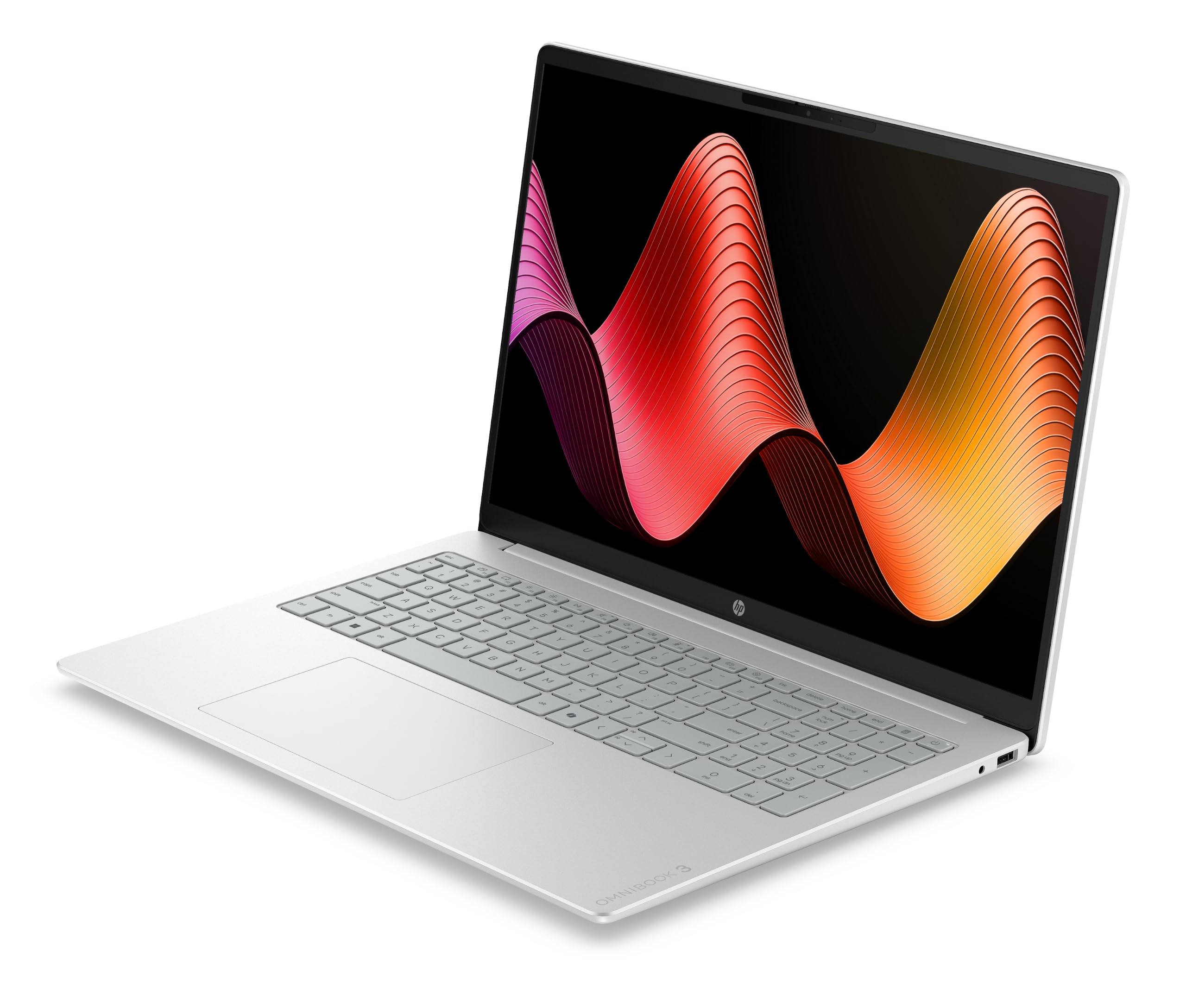 HP OmniBook 3 16-bu0025nfx Ordinateur Portable 16" 2K IPS, PC Portable (Intel Core 5-120U, RAM 8 Go, SSD 256 Go, Intel Graphics, Windows 11), Laptop Argent, Clavier AZERTY