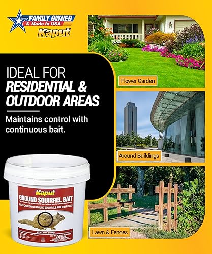 Miniatura 5 de Kaput Cebo de ardilla terrestre  eficaz para matar pulgas y ardillas con diphacinona e imidacloprid  Control de plagas dirigido para uso al aire