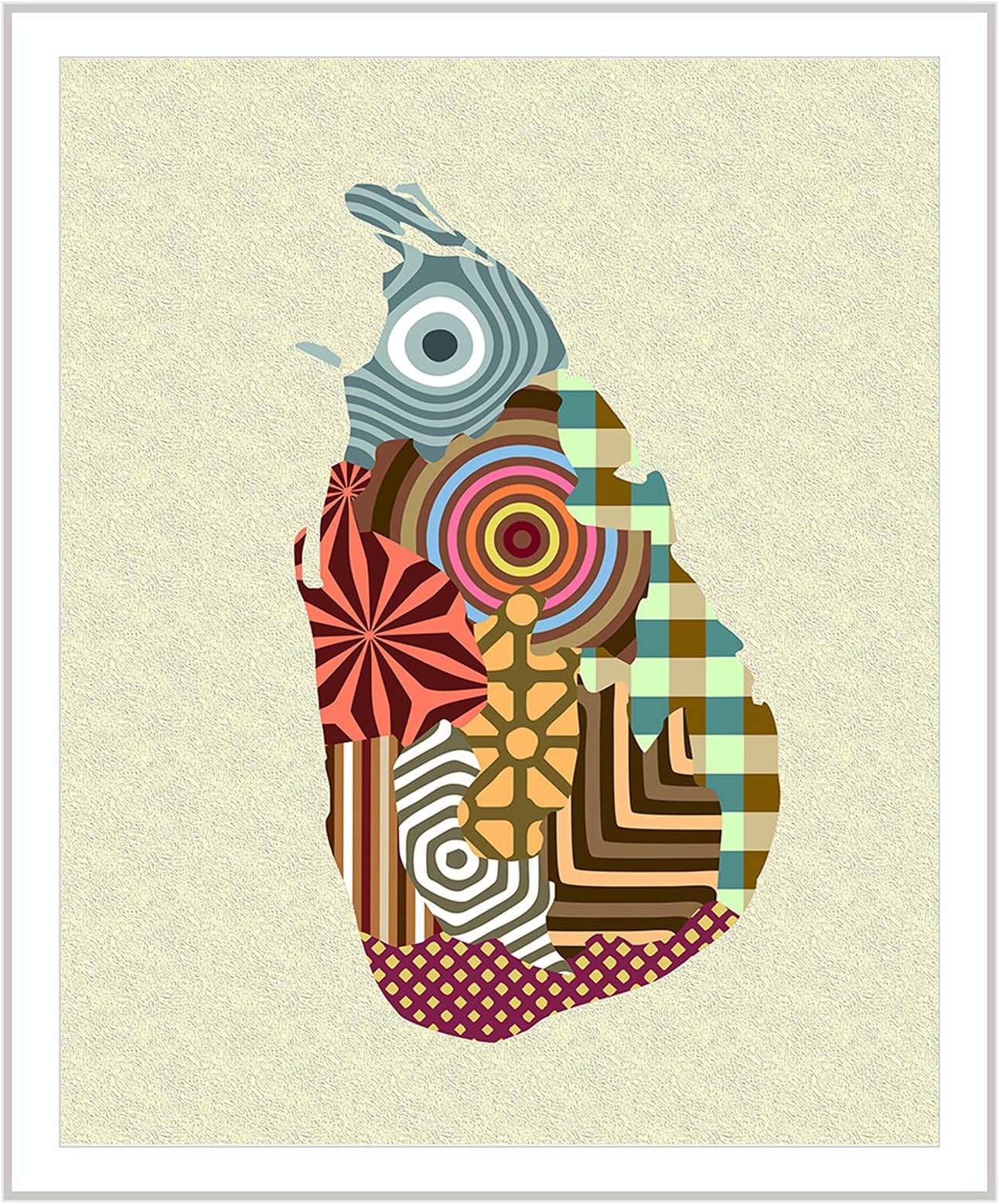 Sri Lanka Wall décor Canvas Map Art Print Poster Painting Unframed