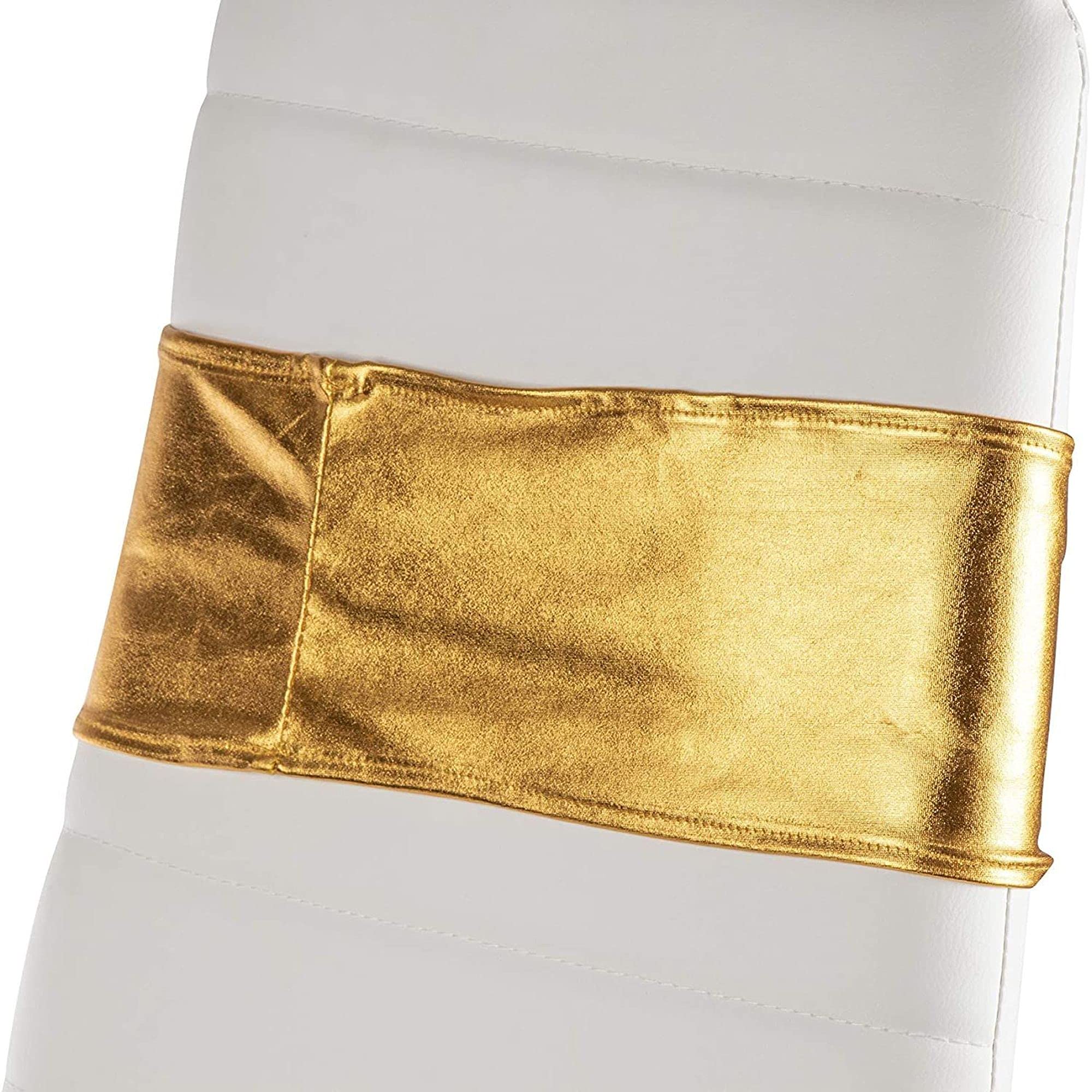 Gold Chair Sashes Bulk 100 Pack for Wedding Reception, Banquet Hotel