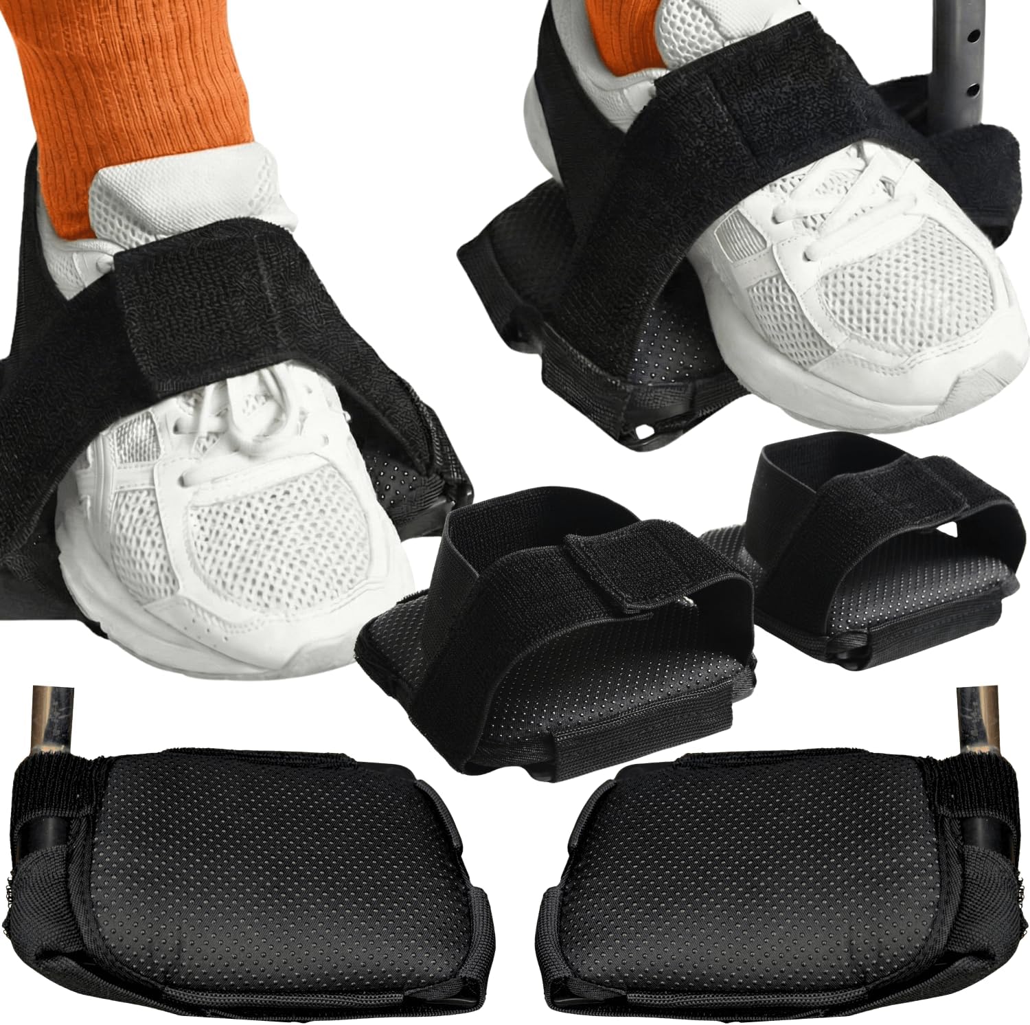 Wheelchair Footrest Strap, Adjustable Wheel Chair Shoe Holder to Secure Feet, Soft Wheelchair Foot Pedal Covers, Non-Slip Wheel Chair Foot Plate Pads, Comfort Cushion Accessories for Seniors