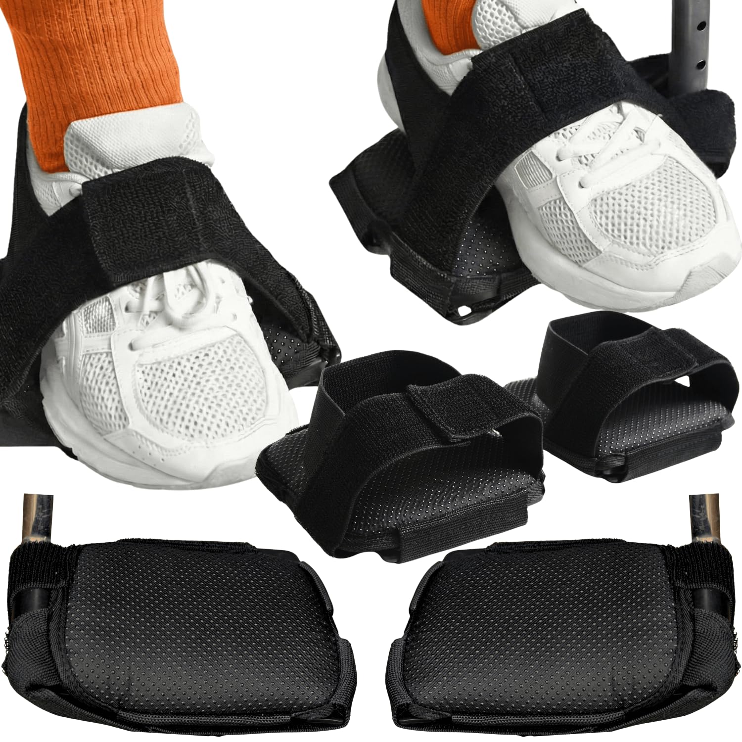 Caredgitz Wheelchair Footrest Strap, Adjustable Wheel Chair Shoe Holder to Secure Feet, Soft Wheelchair Foot Pedal Covers, Non-Slip Wheel Chair Foot Plate Pads, Comfort Cushion Accessories for Seniors : Health &
