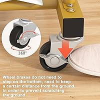 Vista 9 de Laiensia Perchero de doble barras con ruedas, perchero para colgar ropa, 4 ganchos, perchero multifuncional para dormitorio, dorado