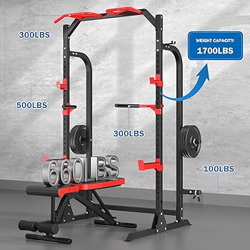 Amazon.co.jp: SunHome パワーケージ スクワットラック ベンチ付き 多