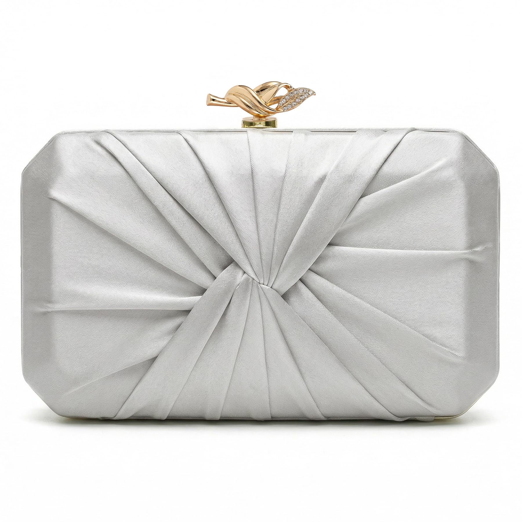 Photo 1 of CHUNLI Satin Clutch Bag, Elegant Pleated Clutch Purse for Women, Evening Bags Classic Handbag for Gala Prom Cocktail Party