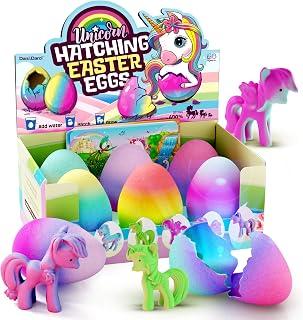 Dan&Darci Unicorn Hatching Surprise Eggs 6 Pack - Grows 600% - Magical Easter Basket Stuffers, Birthday Gifts for Girls 3-8