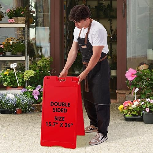 Miniatura 2 de Jumbl Letrero con marco A de 15.7 x 26 pulgadas, pequeño tablero sándwich para exteriores con protector de letrero de PVC resistente a la intemperie